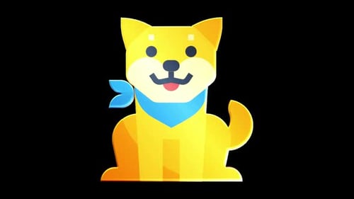 Rotating 3D Cartoon Dog Character Loop