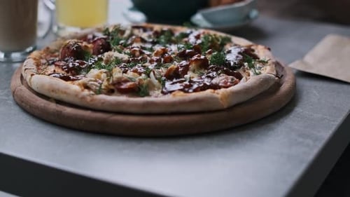 BBQ Chicken Pizza Cafe Table