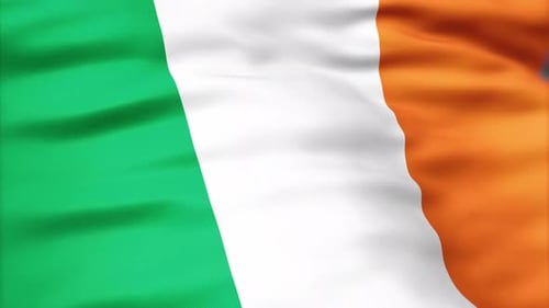 Realistic Waving Flag of Ireland Animation