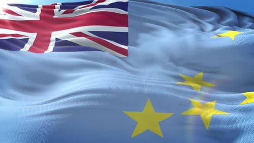 Zoom In Realistic Flag Of Tuvalu 4K