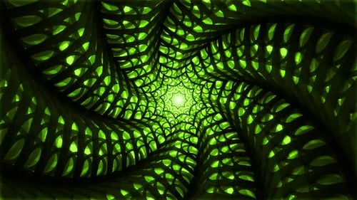 Abstract Looping Kaleidoscope Green Animation 4K