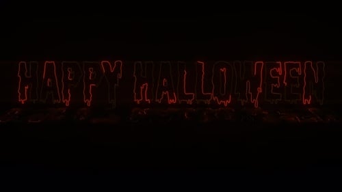 Happy Halloween Glowing Dripping Text Animation
