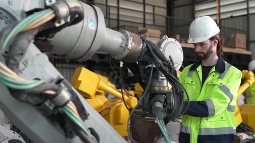 Industrieller Roboterarm.