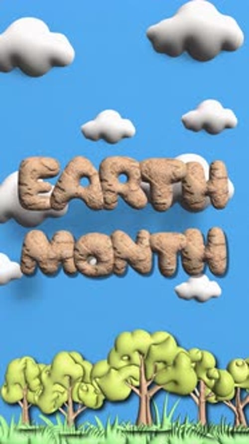 Earth Month Clay Title Reveal with Nature Scene