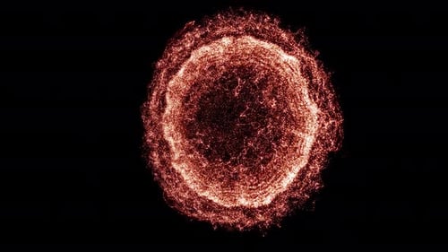 Abstract Red Particle Burst Transition Reveal