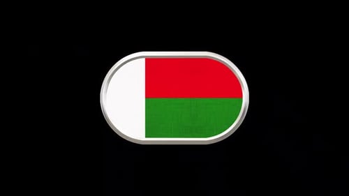 Madagascar Flag 3D Button Rotation Animation