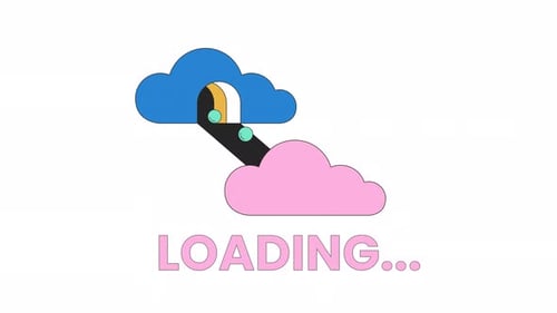 Surrealism clouds line 2D loading animation