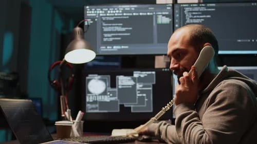 Database Admin Answering Landline Phone Call Late at Night