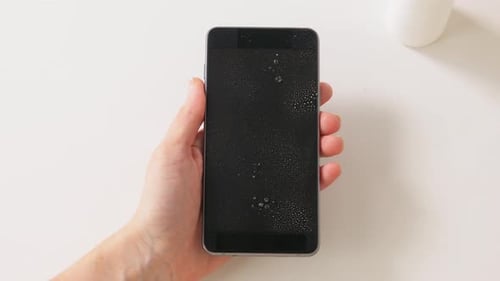 Hygiene, Cleaning and Disinfection Concept - Close Up of Woman Spraying Hand