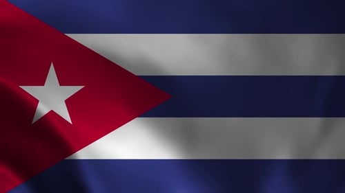 Realistic Waving Flag of Cuba Seamless Loop