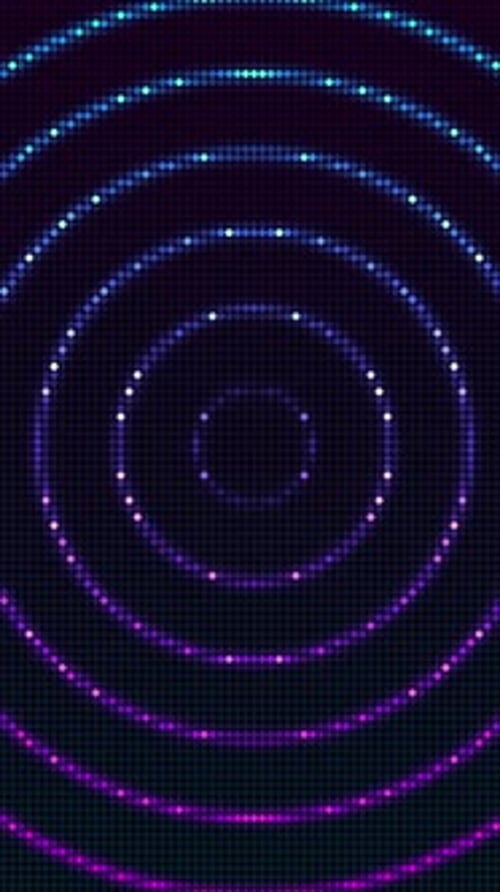 Colorful Circles Animation on Dark Background Blue Neon Luxury Ripple Background Abstract Vertical