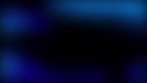 Flux dégradé bleu clair et bleu royal brillant sur fond noir 4K. Lumières floues. Clignote