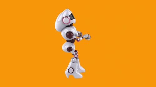 Fun 3D cartoon robot dancing (with alpha channel)