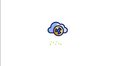 Flat Design Animated Cloud Radiation Rain Icon
