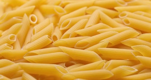 Pasta Backgroud Macro View of Dry Authentic Italian Penne