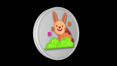 Animated Flat Design Easter Rabbit Icon