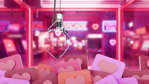 Jeu Arcade Claw Catching Love Heart