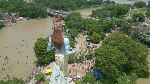 Vidéo du drone Haridwar 4k HAR KI PAURI, Vue par drone de Har ki Pauri Haridwar, vidéo Haridwar, Mata Mans