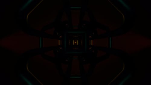 Seamless Neon Geometric Tunnel Loop Background Animation