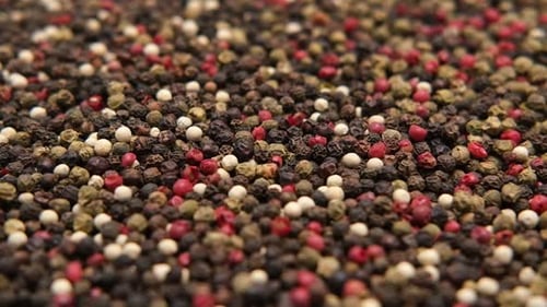 Close Up of Mixed Colorful Peppercorns