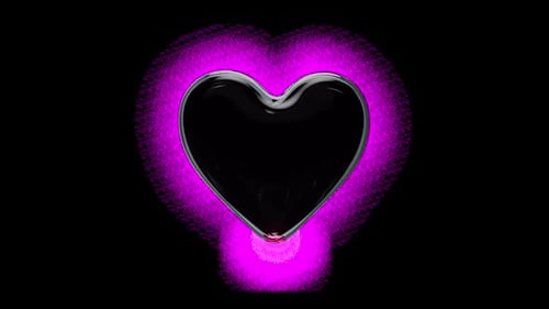 Glowing Pink Heart with Liquid Effect