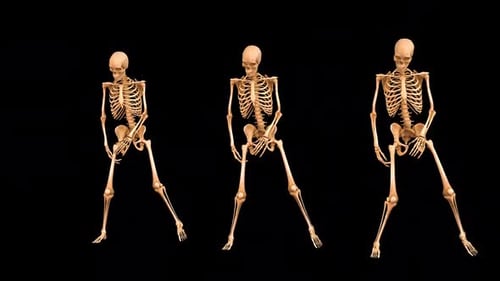 Three Skeleton Hip Hop Dancing