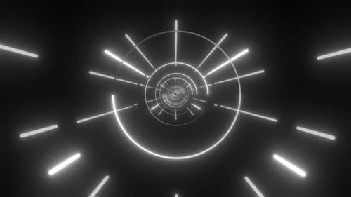 Dynamic neon tunnel warp speed, futuristic cyberspace journey