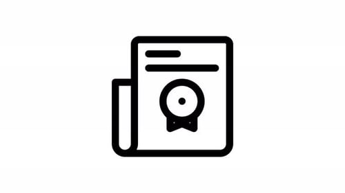 certificate line icon animation