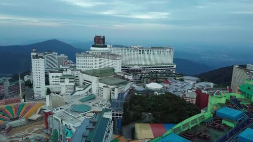 Resorts World Genting in the morning aerial view, Malaysia