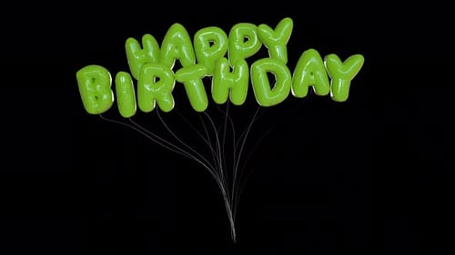Happy Birthday Baloon Green