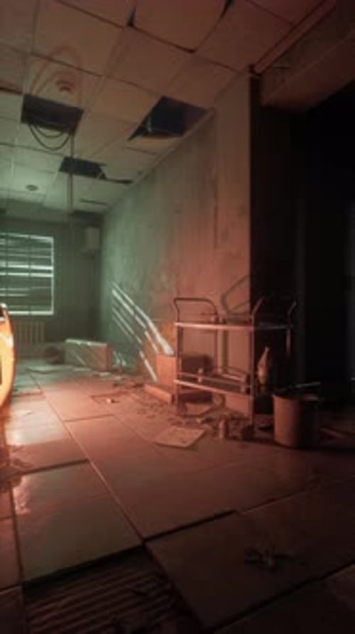 Abandoned Hospital Room With Equipment