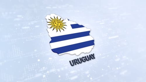Uruguay Map Flag Identity Animation