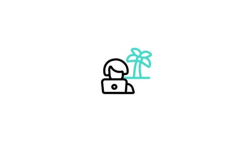 Flat Design Remote Work Icon Animation