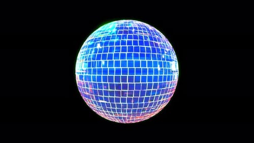 Animated Disco Ball with Vivid Light Reflections