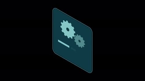 Isometric coding screen animation. Coding programming technology. Programming concept