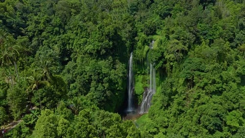 Aerial view, Asian tropical landmarks, rainforest environment Indonesia