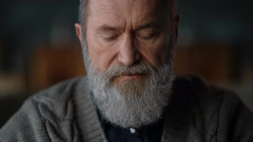 Senior Man with Grey Beard Indoors