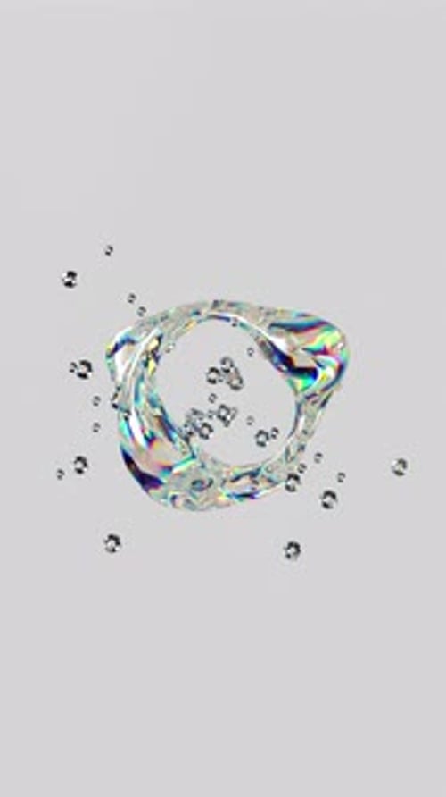 Iridescent Fluid Sphere Animation for Vertical Social Media Stories