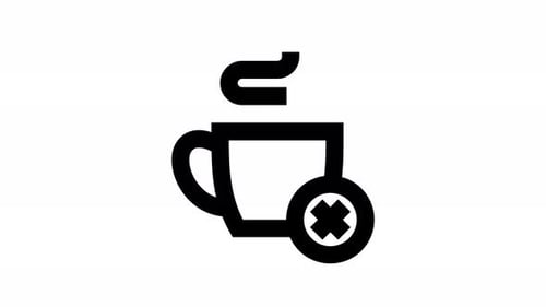 no coffe line icon animation