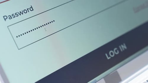 Typing Password Into Computer Security System