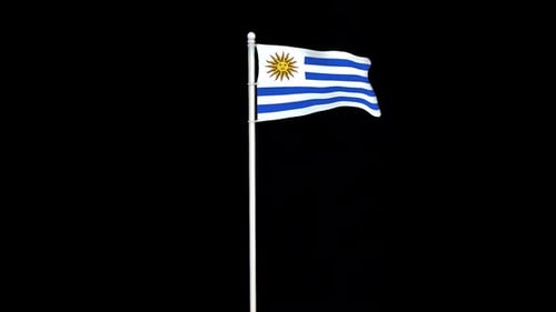 Windanimation mit Flagge Uruguays