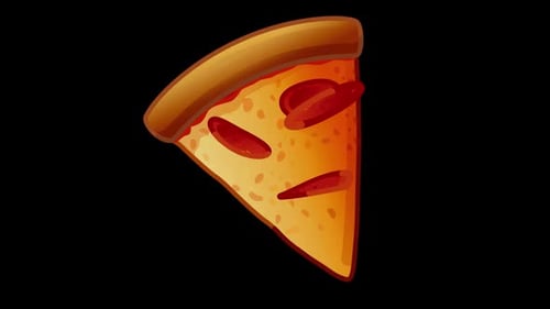 Animated Pizza Slice Reveal With Cartoon Style