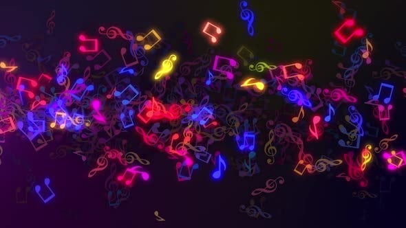 Music Notes Stream, Backgrounds Motion Graphics ft. party & pop - Envato