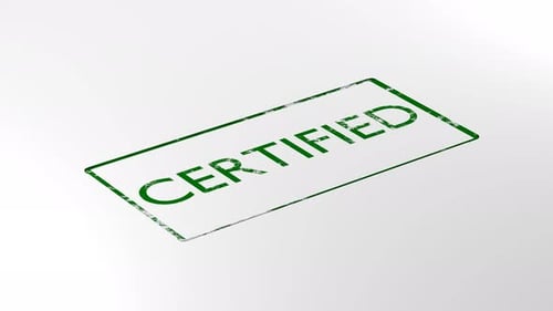 Grunge Certified Text Stamp Reveal Animation