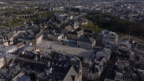 Charm of Place Guillaume II in Luxembourg City with a Breathtaking Aerial View Highlighting Its