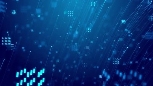 Geometric Lines and Dots: Digital Connection Nexus with Hi-Tech Data Flow