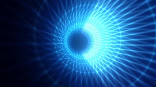 Abstrakter hellblauer Hintergrund mit einem Tunnel aus Linien und Streifen