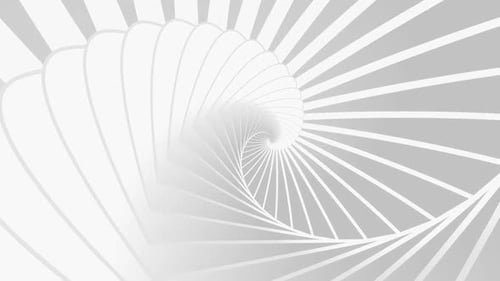 White Geometric Spiral Rotating Tunnel Background Loop