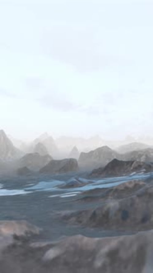 Abstract Fluid Landscape Background with Animated Mountains