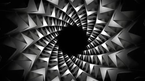 Steel Spiny Cylindrical Tunnel Background Vj Loop In HD
